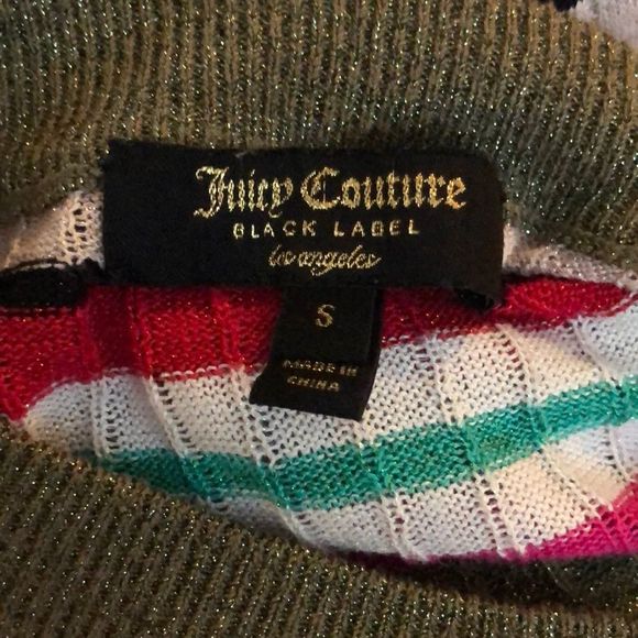 Juicy Couture Sparkle Multi Stripe Ribbed Long Sleeve Sweater - Picture 9 of 13